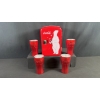 Image 1 : COCA-COLA POAR BEAR MINI FRIDGE & RED ALUMINUM CUPS